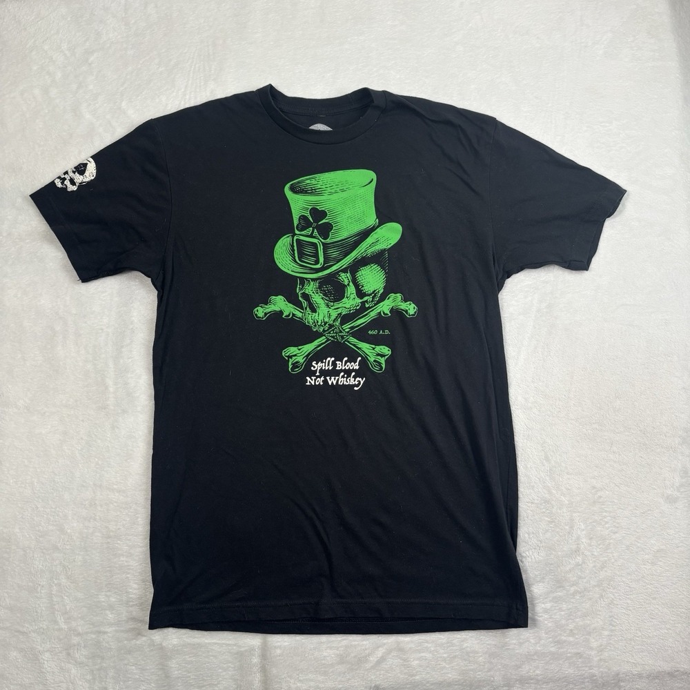 Wash With Souls Spill Blood Not‎ Whisky Black Green Short Sleeve Shirt Men's M